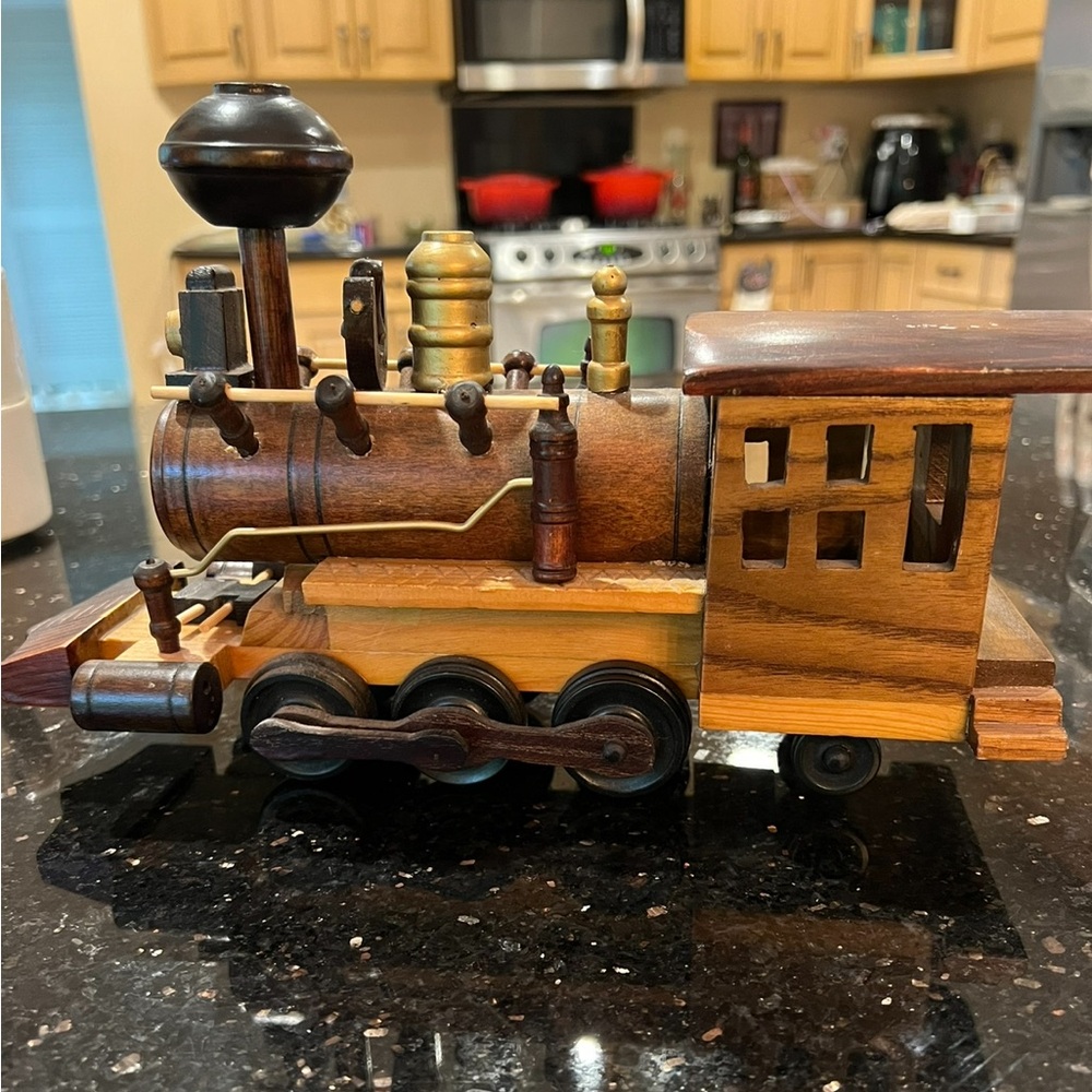 Wooden retro steam train decorative